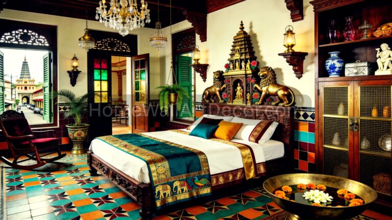 Indian Eclectic Interior Design - Ornate HIgh-end Luxurious Indian Bedroom Interior Design Idea