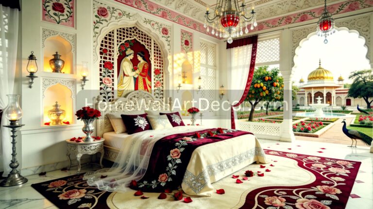Indian Eclectic Interior Design Romantic Couples Bridal Wedding Indian Bedroom Interior Design Idea
