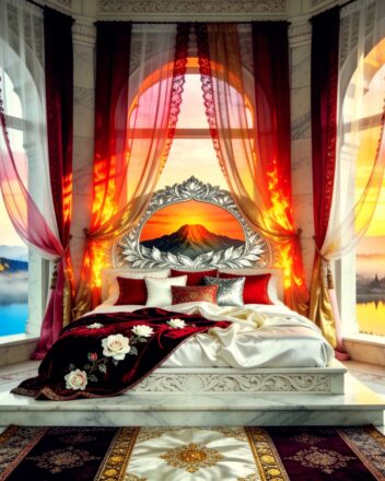 Indian Eclectic Interior Design - Romantic Couples Valentines Bridal Bedroom