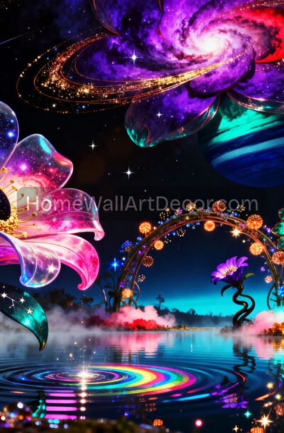 Mesmerizing Crystal Flower Garden Art Cosmic Floral Wonderland Download