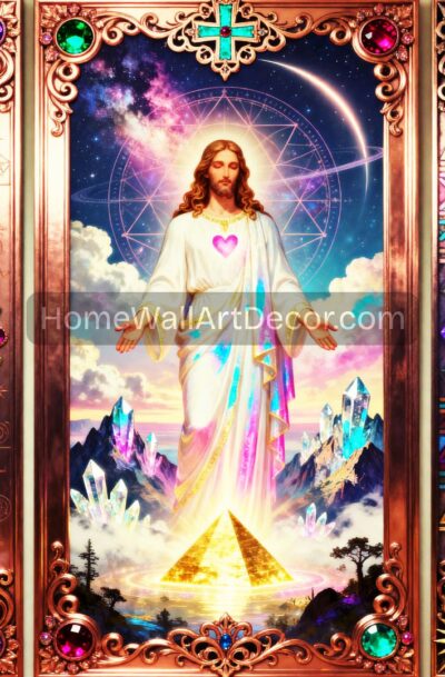 Mesmerizing Spiritual Triptych Wall Art Sacred Unity Buddha Christ Medicine Man