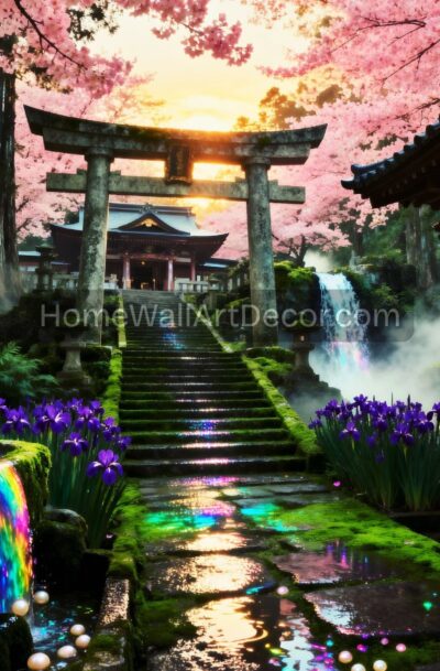 Mystical Sakura Temple Garden Art | Sacred Japanese Zen Sanctuary by Pamela Arsena