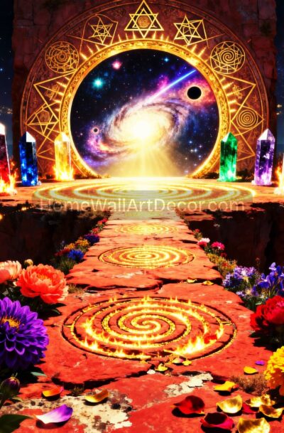 Mystical Sedona Vortex Art | Cosmic Gateway Crystal Path Portal | Digital Download