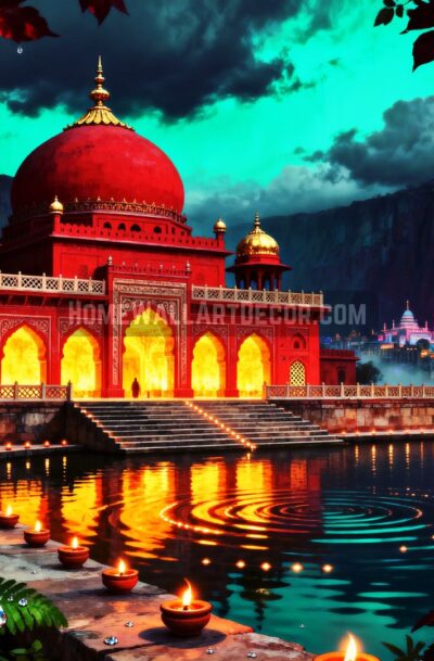 Mystical Temple Wall Art | Twilight Serenity | Digital Download by Pamela Arsena