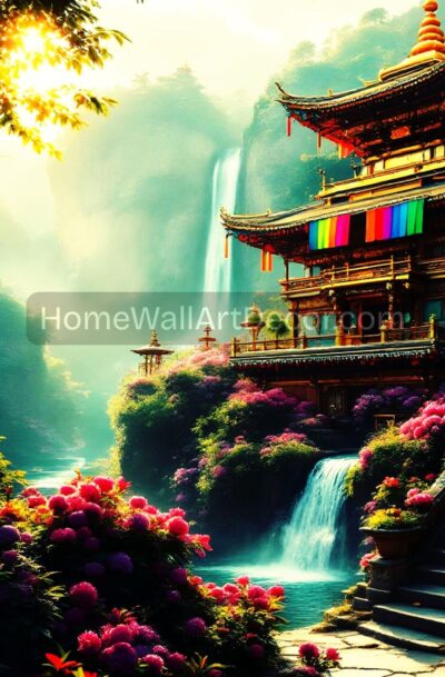 Peaceful Nature Background | Zen Garden Landscape | Digital Art Download