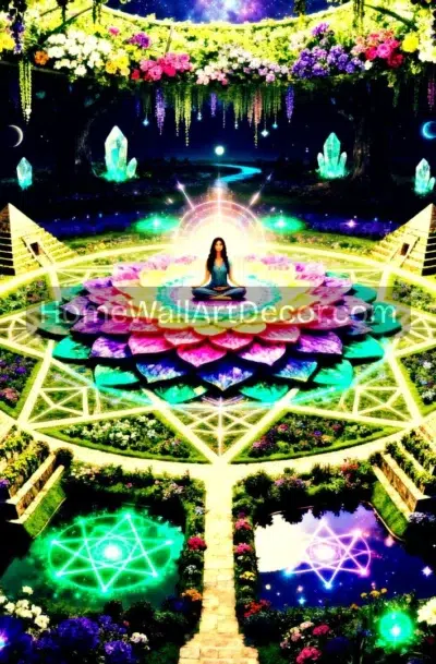 Sacred Cosmic Meditation Garden Art | Spiritual Print | by Pamela Arsena