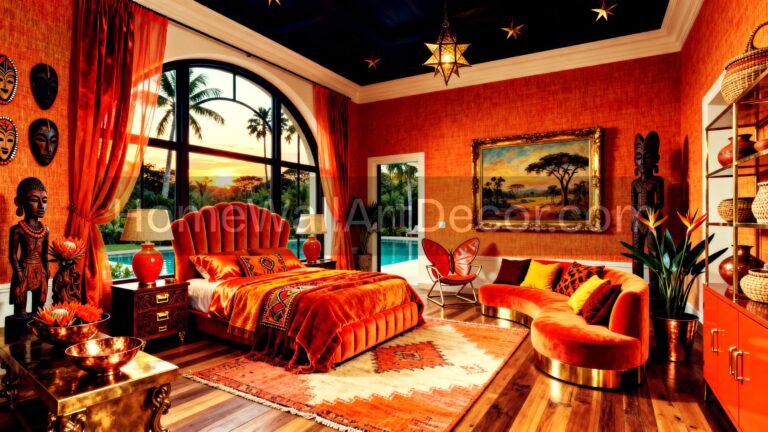 Bold Energetic Orange Afrohemian Interior Design Ideas