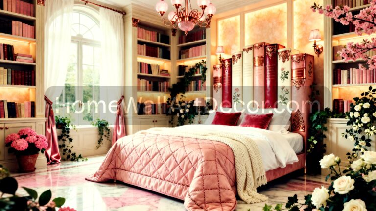Elegant Book Lovers Glam Pink Dream Romantic Bedroom Ideas
