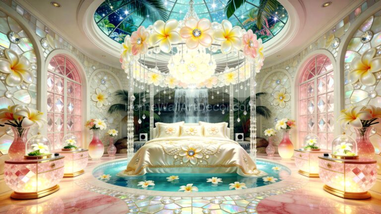 Luxurious Ethereal White and Pink Glam Floral Bedroom Idea that is Viral Worthy