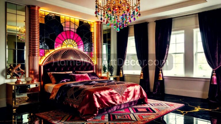 Luxurious Warm Bold Feminine Dream Neo Deco Bedroom