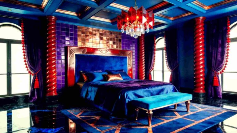 Sapphire Majesty An Opulent Dream Neo Deco Bedroom
