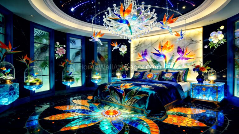 Tropical Paradise Illuminated Exotic Floral Bedroom Decor