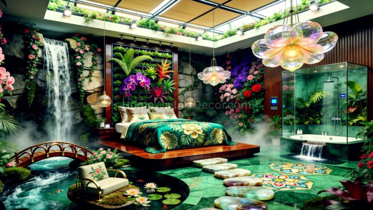 Tropical Rainforest Retreat Immersive Floral Bedroom Ideas