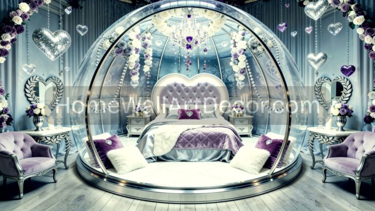 Winter Snow Globe Lavender Heart Dome Dream Romantic Bedroom Ideas