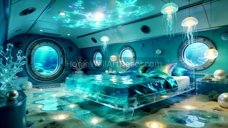 Aquatic Aqua Blue Dreamy Underwater Aliencore Bedroom