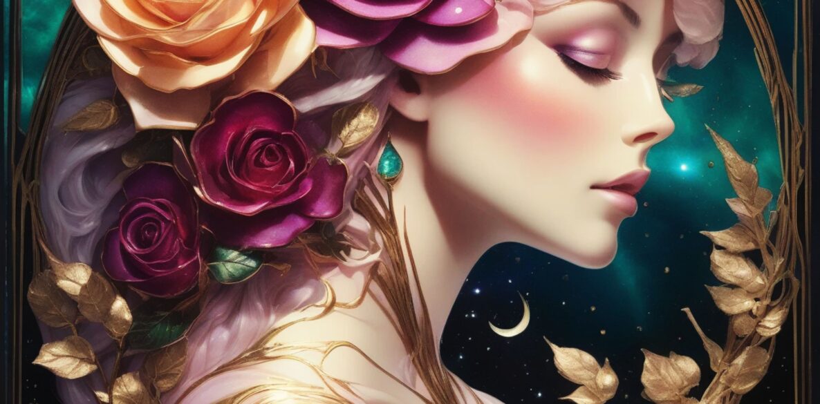 Beautiful Divine Feminine Cosmic Floral Wall Art Downloads