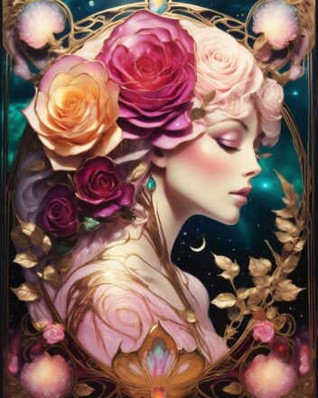 Beautiful Divine Feminine Cosmic Floral Wall Art Downloads