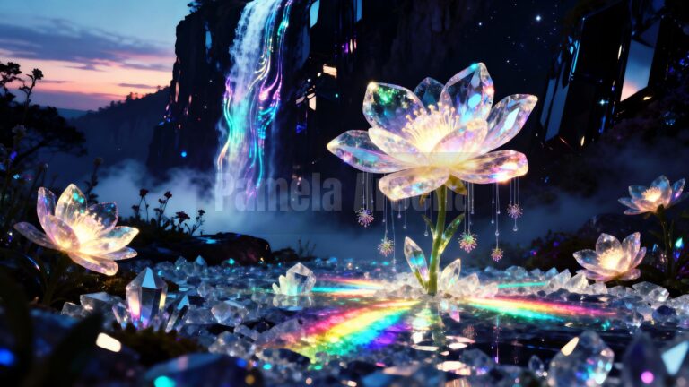 Cosmic Crystal Flower Printable Wall Art
