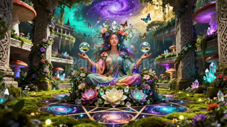 Dreamy Colorful Flower Garden Digital Wall Art