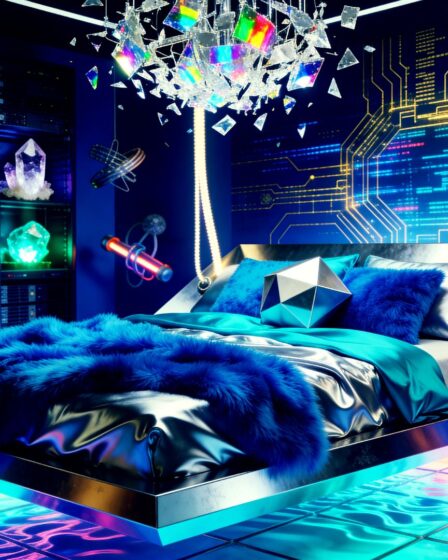 Futuristic Cosmic Blue Alien Core Aesthetic