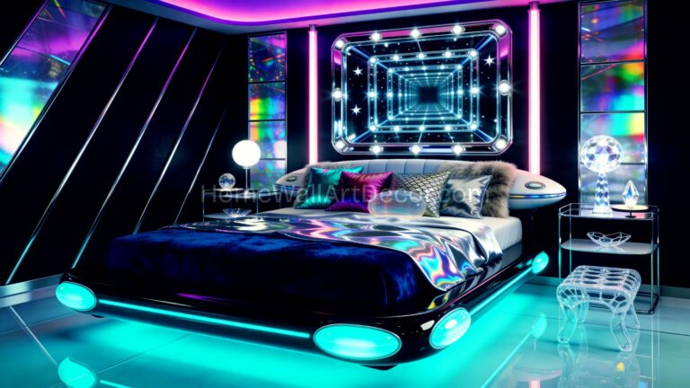 Interstellar Gateway Portal Maximalist Purple and Green Cosmic Alien Core Aesthetic Bedroom