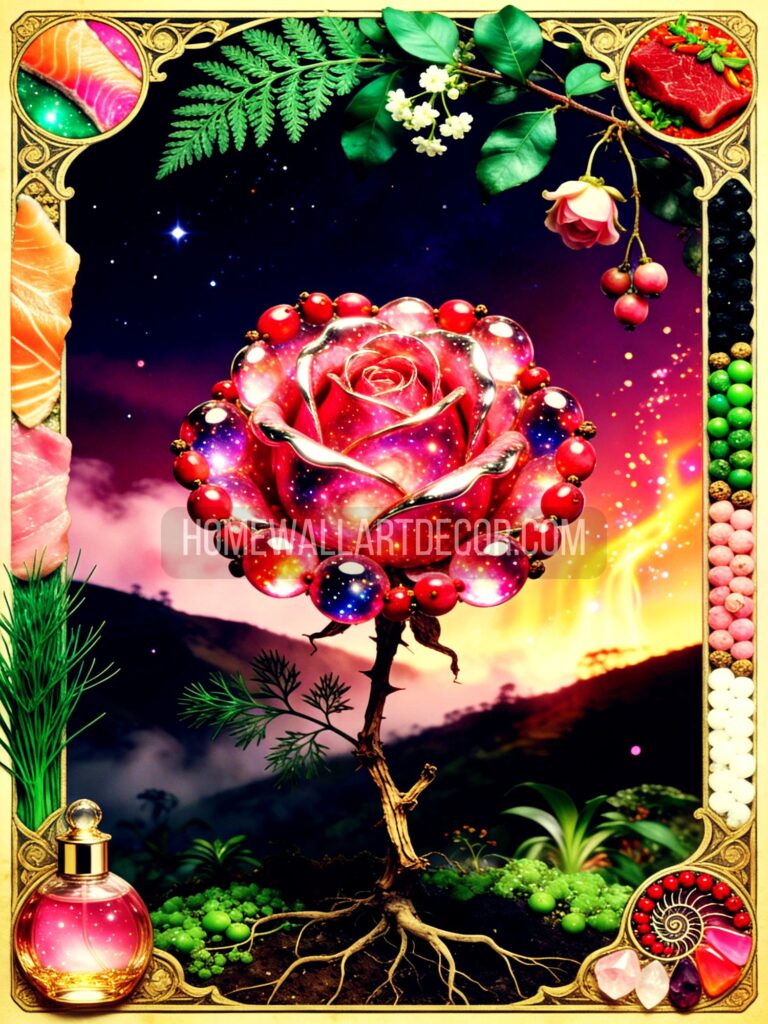 Printable Rose Art - Tarot-Inspired Floral Digital Art Prints