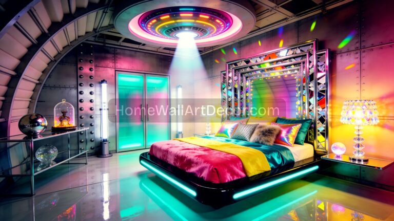 UFO Colorful Galactic Bedroom - Alien Core Aesthetic