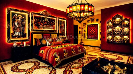 Bold Red and Yellow Luxurious Peruvian Bedroom Interior Design Ideas