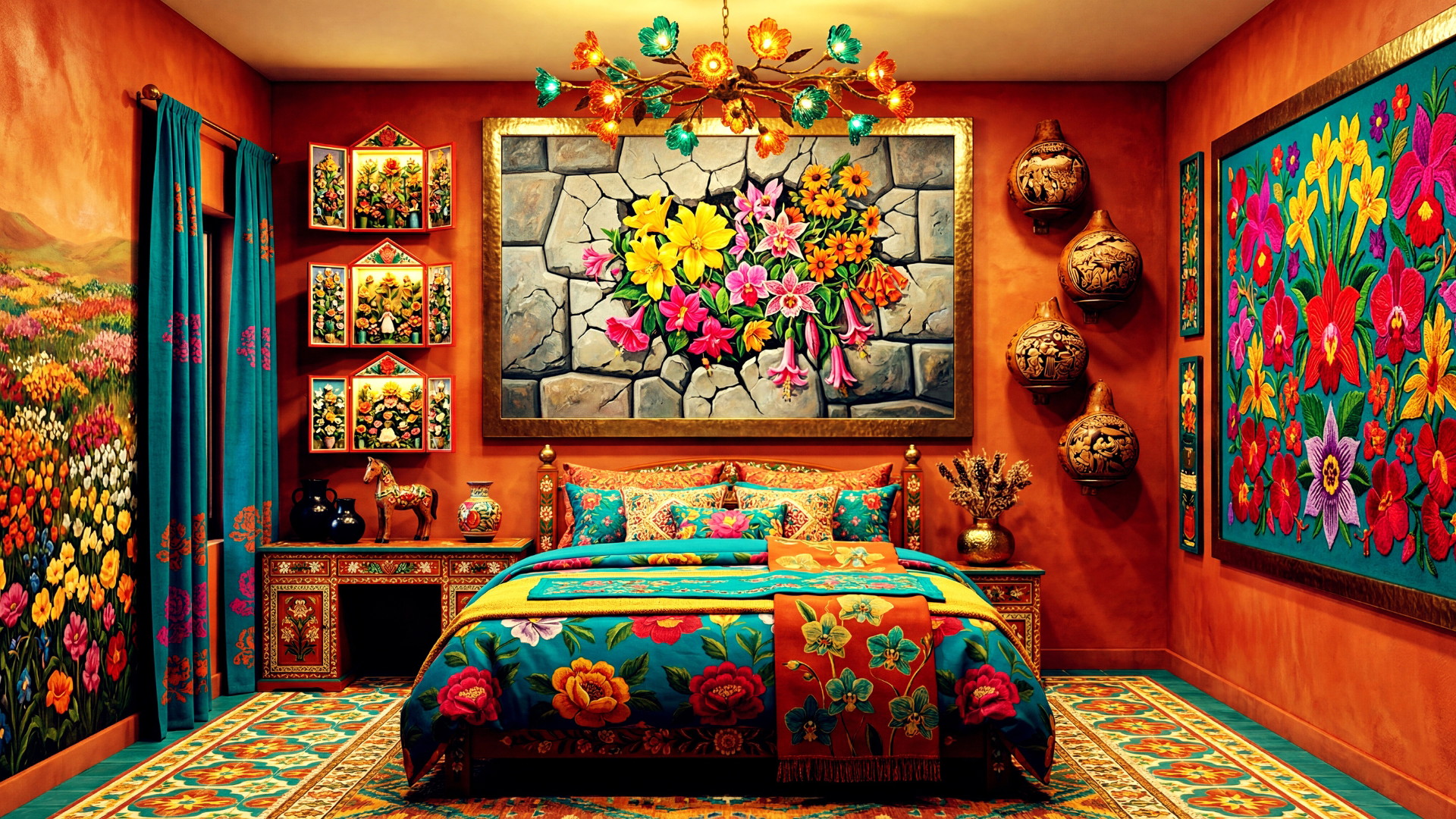 Peruvian Bedroom Interior Design Ideas: Andean Maximalism | Geometric Bold  Escapes – Home Wall Art Decor