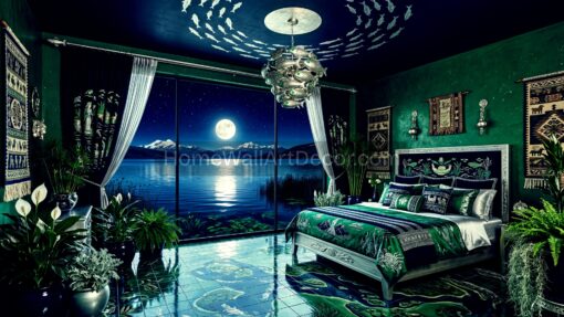 Relaxing Green and Blue Dream Peruvian Bedroom Interior Design Ideas
