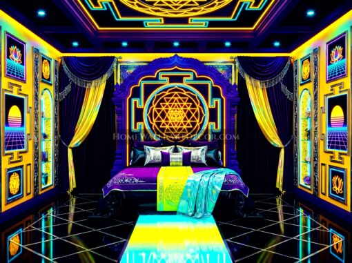 Bright Colorful Energetic Indo-Futurism Interior Design