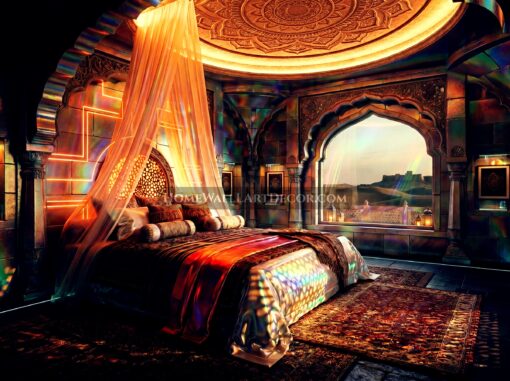 Dark Romantic Moody Indo-Futurism Interior Design Idea