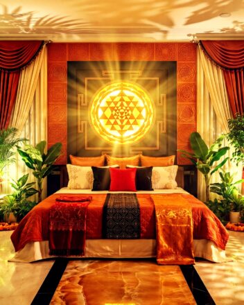 Golden Glow Harvest Botanical Indo-Futurism Interior Design Idea