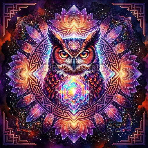 Psychedelic Mystical Owl Mystical Wall Art Printables