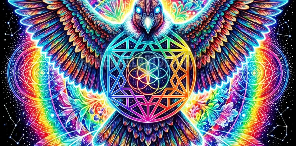 Psychedelic Sacred Geometric Owl Printable Mystical Animal Wall Art