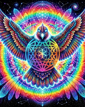 Psychedelic Sacred Geometric Owl Printable Mystical Animal Wall Art