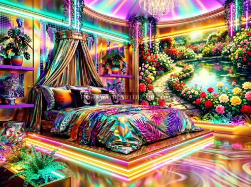 Spring Dream Vaporwave Bedroom Decor - Dreamy Floral Vaporwave Room Decor Ideas