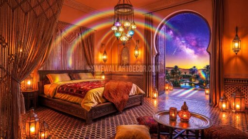 Bold Iridescent Orange Maximalist Fall Bedroom Decor Ideas