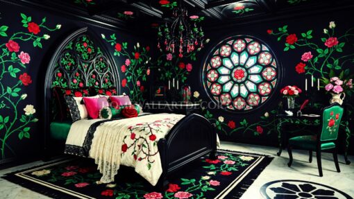 Botanical Rose Whimsigoth Romantic Gothic Bedroom