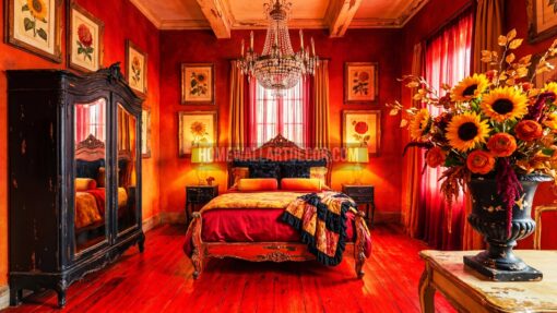 Bright Bold Shabby Chic Fall Maximalist Bedroom Decor Ideas