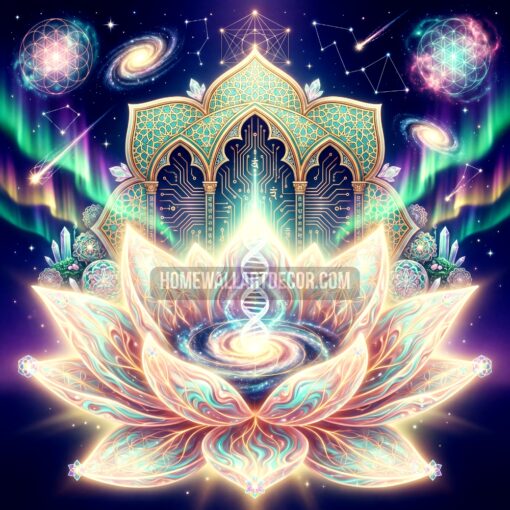 Divine Lotus Flower Temple Printable Sacred Geometry Mandala Art