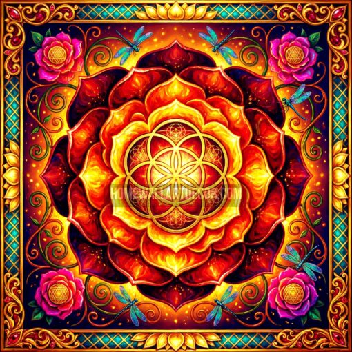 Energetic Bold Psychedelic Printable Sacred Geometry Mandala Art
