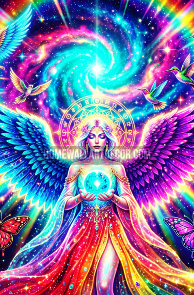 Enchanting Angel Wall Art Cosmic Goddess Digital Download thumbnail