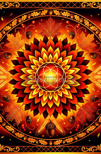 Enchanting Autumn Mandala Wall Art Digital Download thumbnail