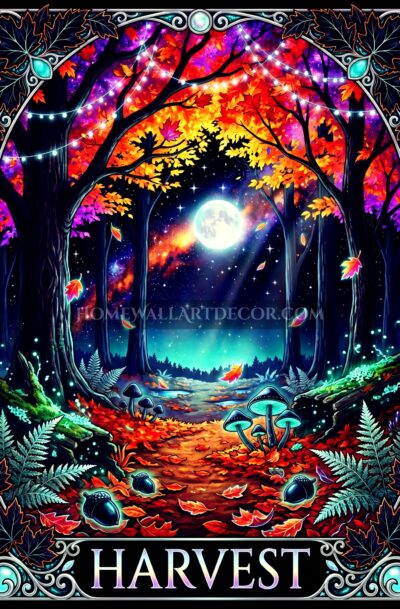 Enchanting Autumn Tarot Wall Art Harvest Moon | Digital Download