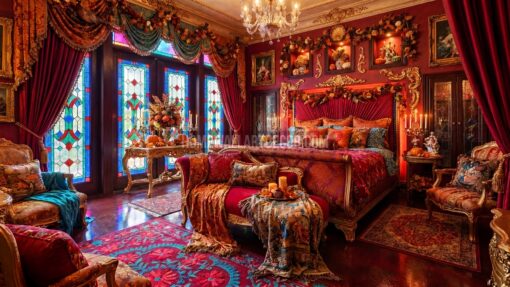 Fall Romantic Floral Colorful Rococo Interior Design Idea