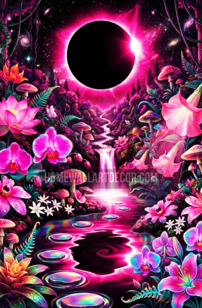 Enchanting Pink Eclipse Wall Art Digital Download